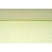 Plátno bavlněné, kanafas, jarní zelená kostka 5 x 5mm, metráž